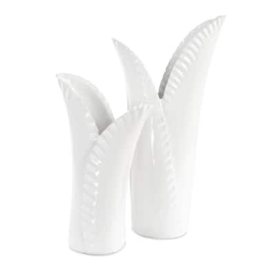 Uttermost 18222 Leafscape 15" Tall Ceramic Vase - Set of 2