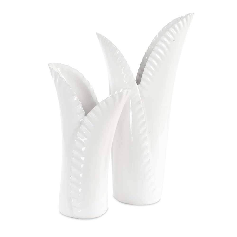 Uttermost 18222 Leafscape 15" Tall Ceramic Vase - Set of 2