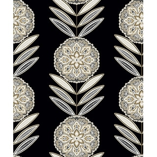 Seabrook Designs Belle Floral Stripe Non-Woven Unpasted Wallpaper