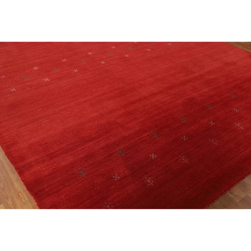 Hand Knotted Oriental 100% Wool Carpet Tribal Tribal Red Gabbeh Area Rug - 11' 3'' X 8' 5''