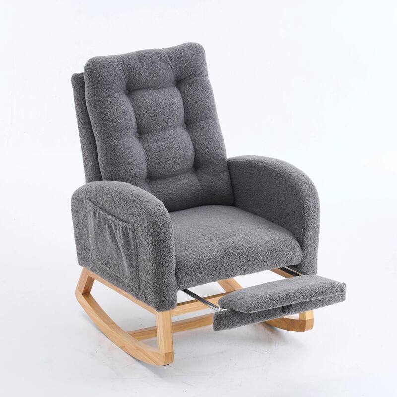 Nursery Rocking Chair - 39.76" Tall with Flip-Down Ottoman