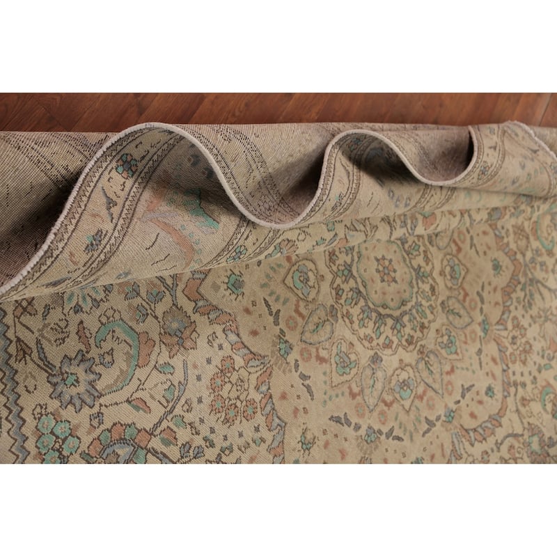 Medallion Tabriz Persian Area Rug Hand-Knotted Oriental Wool Carpet - 8'4"x 10'9"
