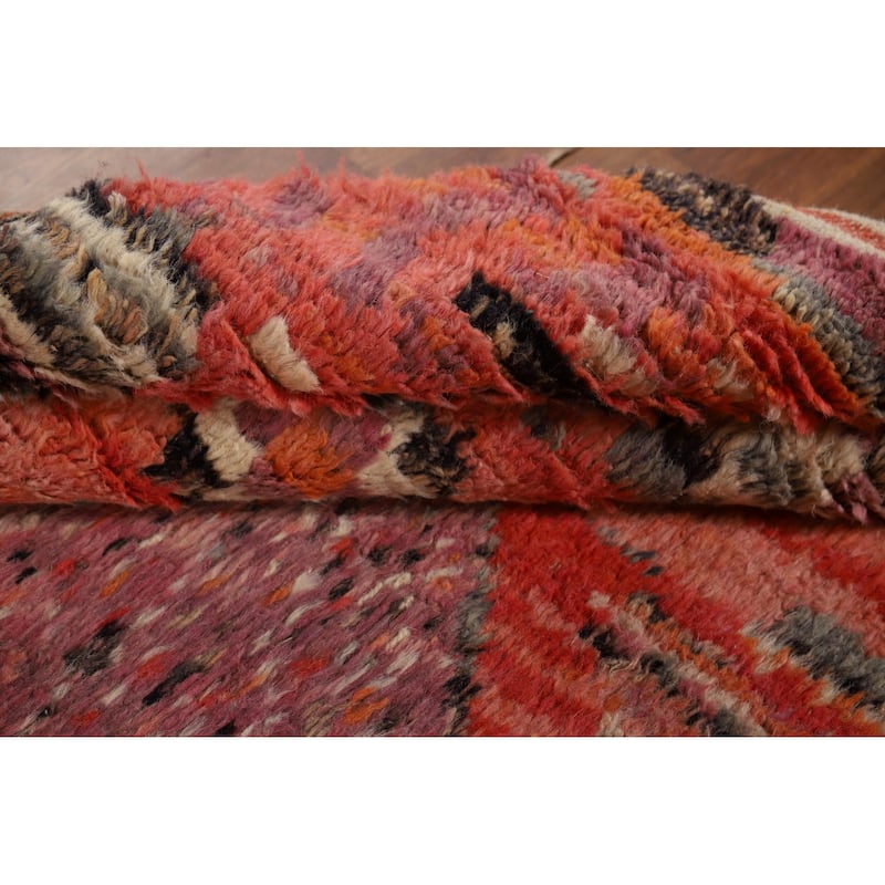 Tribal / Geometric Moroccan Area Rug Hand-Knotted Wool Carpet - 5'6" x 8'6"