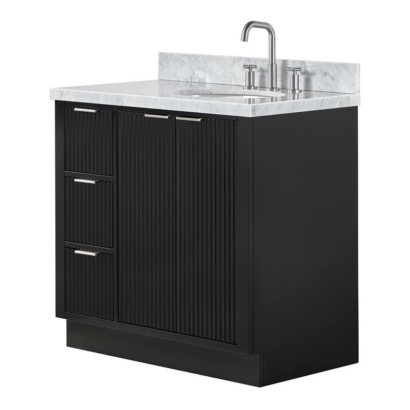 Ariel P37RCWOVO Milan 37" Free Standing Single Basin Vanity Set with