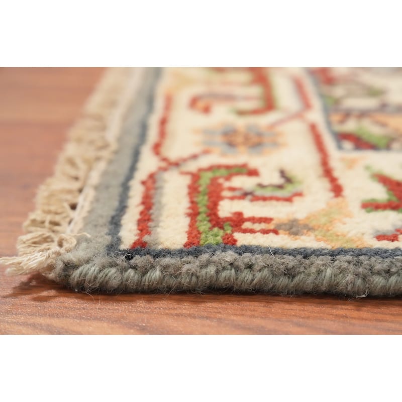 Hand Knotted Oriental 100% Wool Carpet Traditional Medallion Greys & Charcoal Heriz (serapi) Area Rug - 3' 0'' X 2' 0''