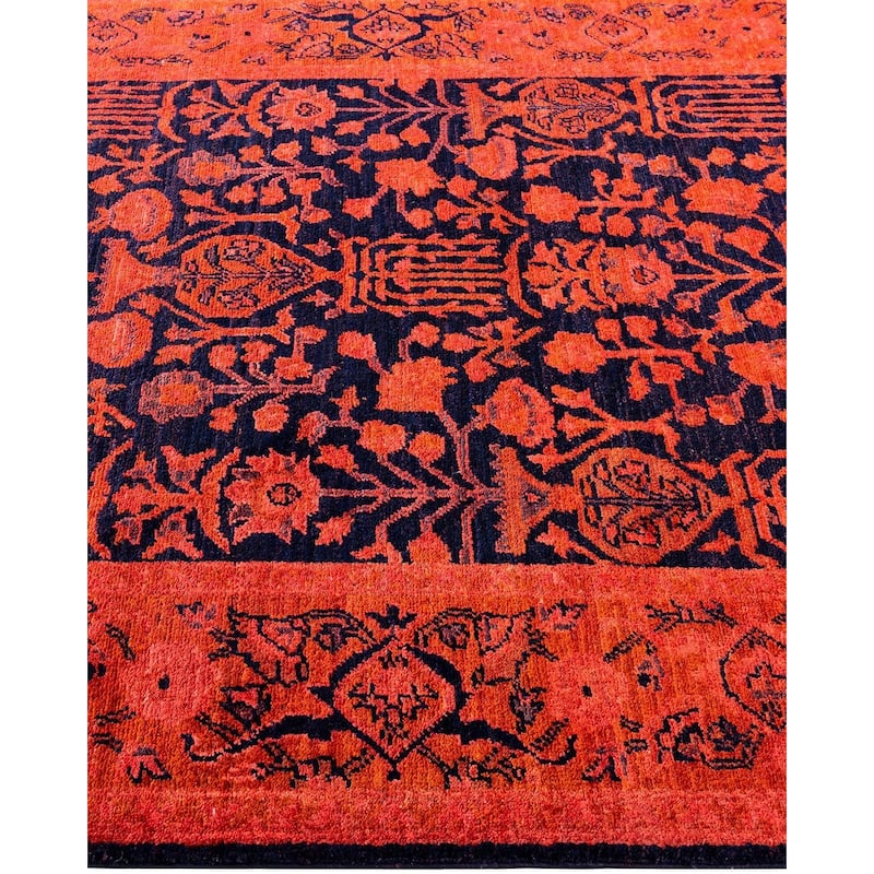 Contemporary Overdyed Wool Hand Knotted Area Rug - 4' 1" x 5' 10"