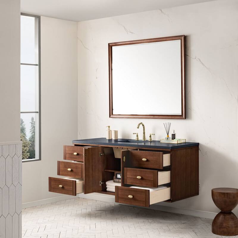 James Martin Vanities 670-V60S-3CSP Amberly 60" Free Standing or Wall
