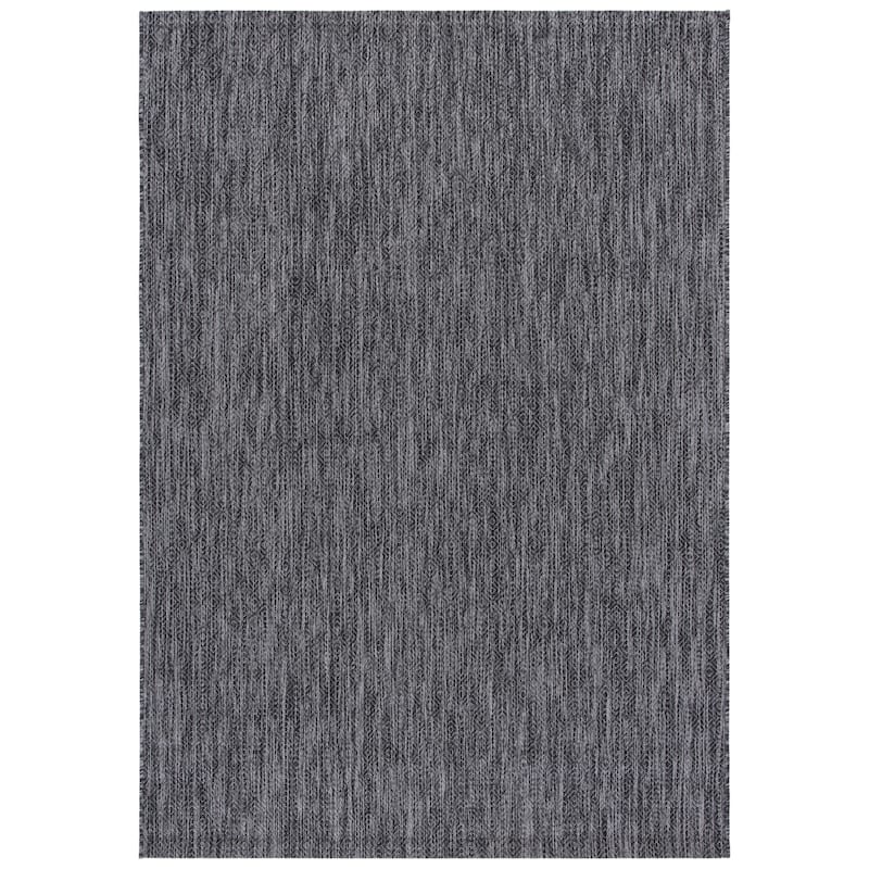 SAFAVIEH Courtyard Janyce Indoor/ Outdoor Waterproof Patio Backyard Rug - 2' x 3'7" - Black/Grey