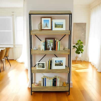 5 Tier Storage Book Shelves - Brown and Black