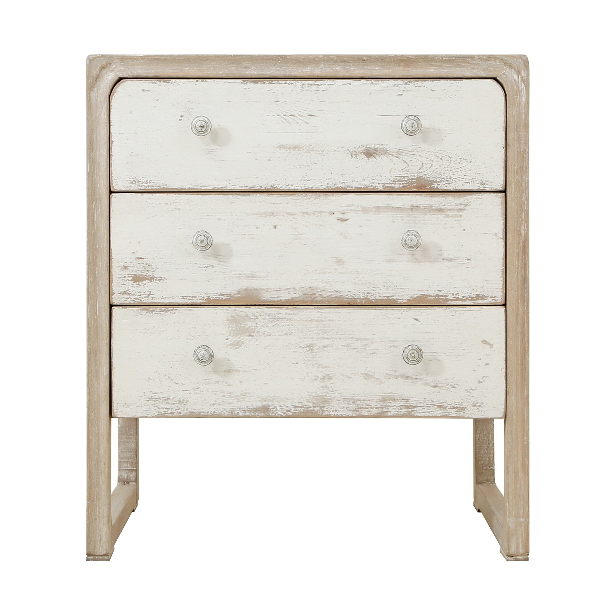 Artissance Reclaimed Wood Peking Side table With 3 Drawers 30