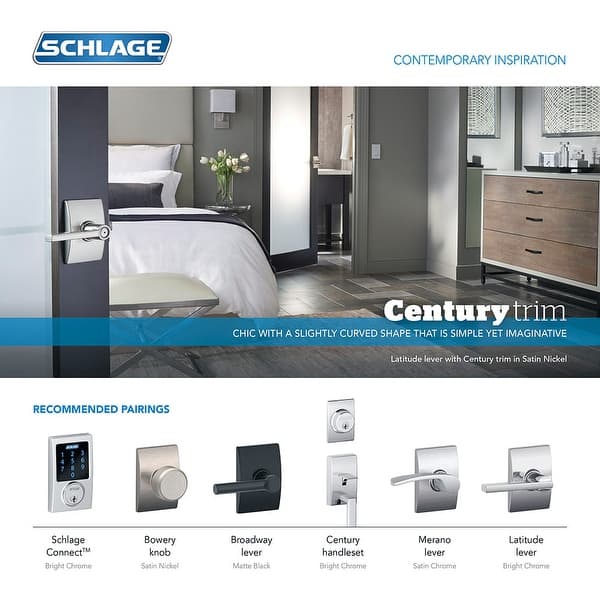 Schlage Custom Latitude Hall-Closet and Bed-Bath Lever with Collins Trim &  Reviews