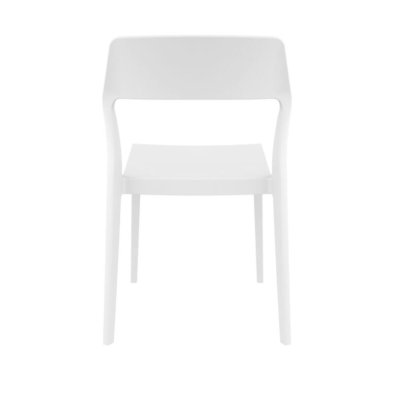 32.75" White Solid Patio Dining Chair