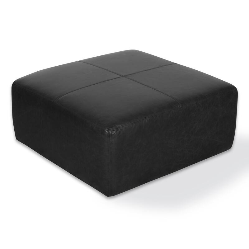 Poly & Bark Sequoia Ottoman - Full Grain Genuine Italian Leather
