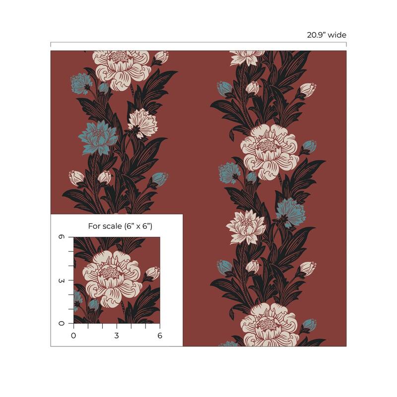Seabrook Designs Blooming Stripe Nonwoven Unpasted Wallpaper