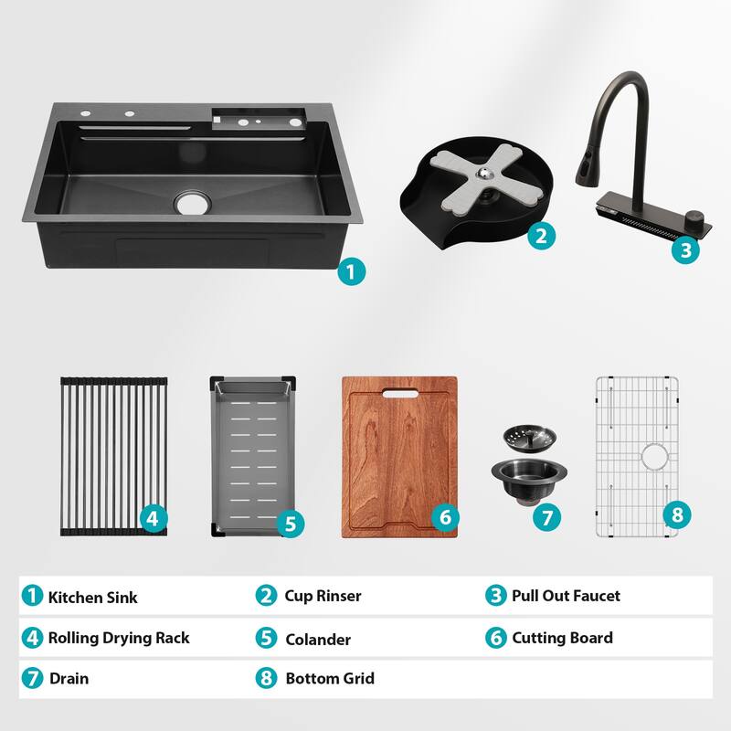 33" Drop-In 16 Gauge Single Bowl Stainless Steel Kitchen Sink - 33'' x 19.29'' x 9''