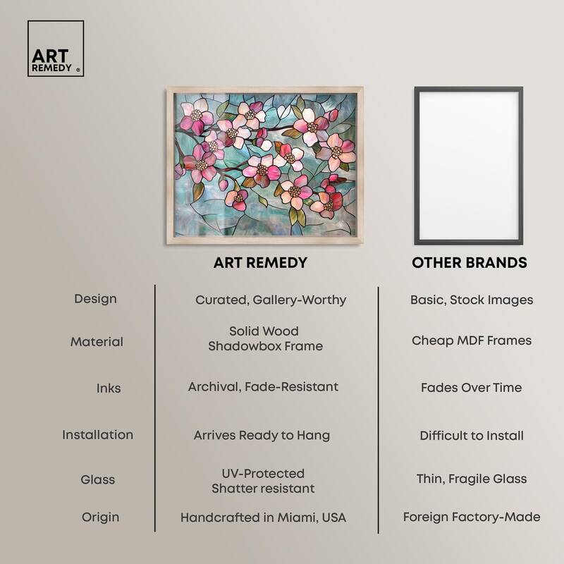 Shimmering Spring Blossoms I Shadowbox by Art Remedy