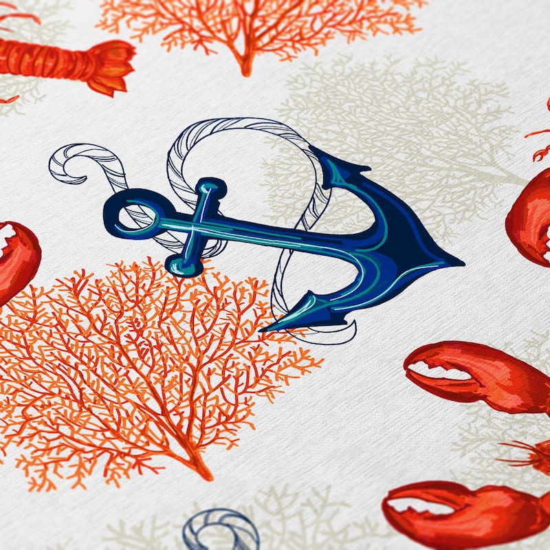 Indoor/Outdoor Harpswell Lobster Anchor Washable Rug