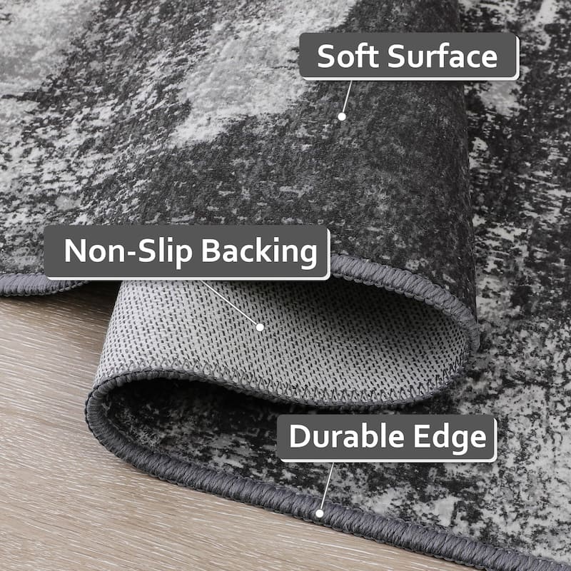 Mcow Modern Abstract Dark Soft Polyester Area Rug