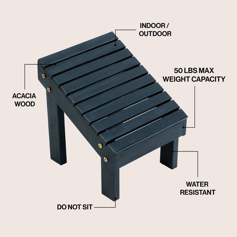 Saru 11.8" Traditional Classic Solid Acacia Wood Shower Shaving Foot Stool, By JONATHAN Y