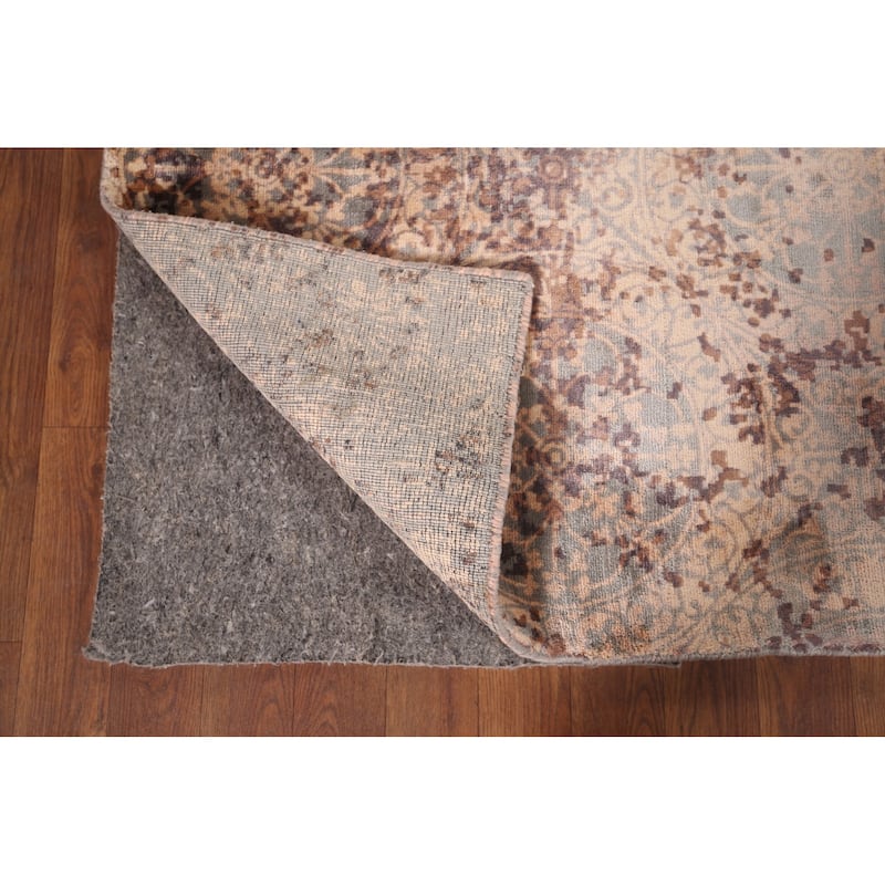 All-Over Abstract Indian Area Rug Hand-Knotted Wool Carpet - 8'3"x 11'9"