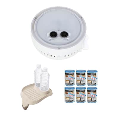 Intex Multi-Colored LED Spa Light and Cup Holder & Type S1 Pool Filters (6 Pack) - 1