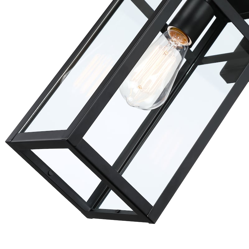 2 Pack Matte Black Outdoor Wall Light - 5.9"x7.76"x17.99"