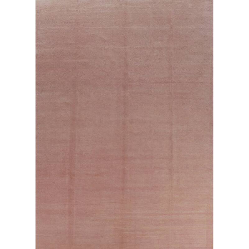 Hand Knotted Oriental 100% Wool Carpet Modern Solid Peach Gabbeh Area Rug - 11' 11'' X 9' 3''