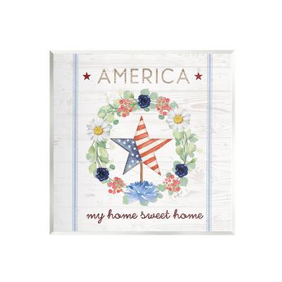 Stupell Industries America My Sweet Home Daisy Wreath Wall Plaque Art by Jennifer Pugh