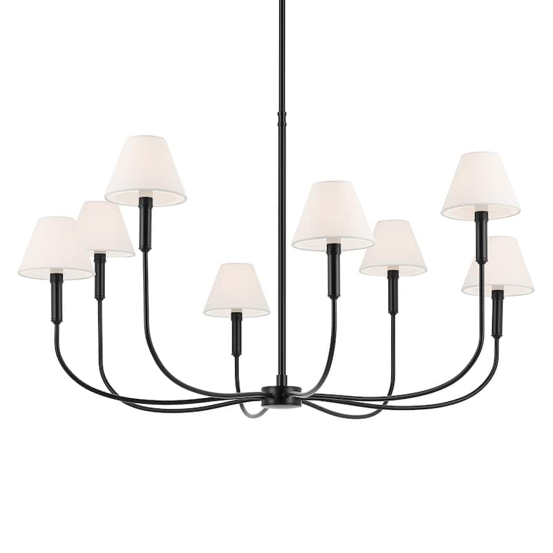 Eadie 41.25 Inch 8 Light Chandelier in Black