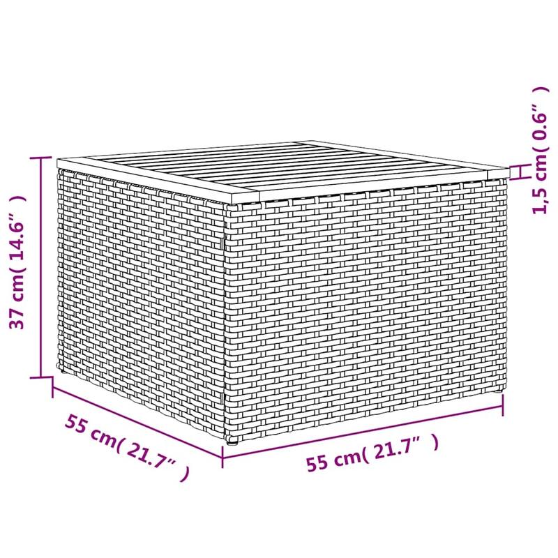 vidaXL 5/6 Piece Patio Sofa Set with Cushions Black/Gray Poly Rattan - 24.4 x 24.4 x 27.2