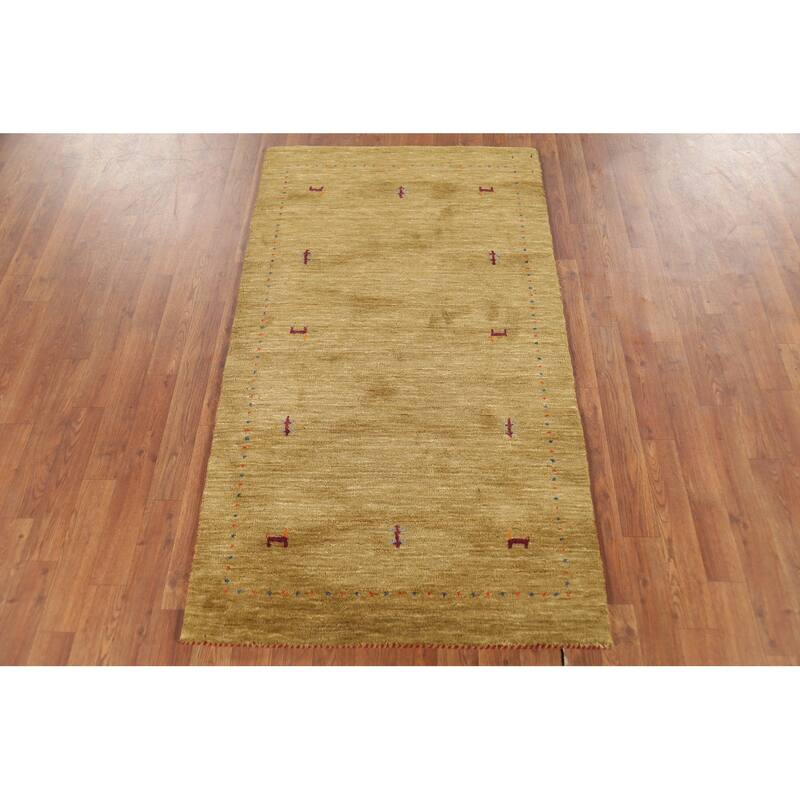 Animals Tribal Gabbeh Indian Accent Rug Hand-Knotted Wool Carpet - 3'0"x 5'3"