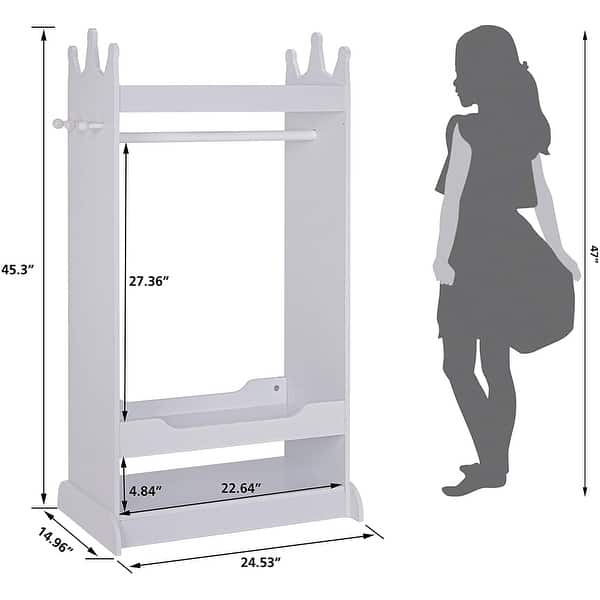 dimension image slide 1 of 2, UTEX Kids Dress up Storage with Mirror,Costume Closet for Kids,Open Hanging Armoire Closet,Pretend Storage Closet for Kids