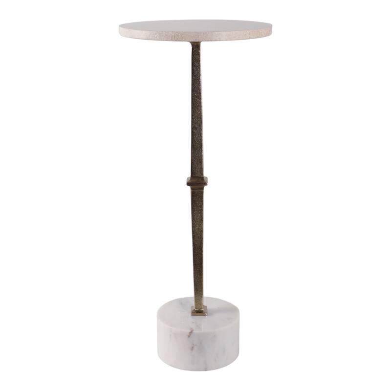 Metal Side Table Modern Slim Base Round Top Cocktail Accent - 24" Gold - 24.0"
