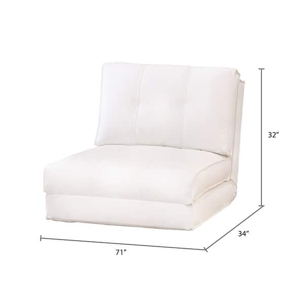 Abbyson Jackson White Leather Single Sleeper Chair