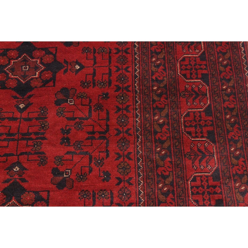 Tribal Biljik Khal Mohammadi Colson Red/Black Rug - 5'9'' x 7'8''