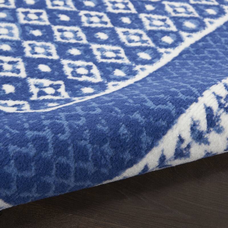 Hike Power Loomed Distressed Geometric Abstract Modern Non Skid Stain Resistant Area Rug By HomeRoots - 96' X '24' X '0.39