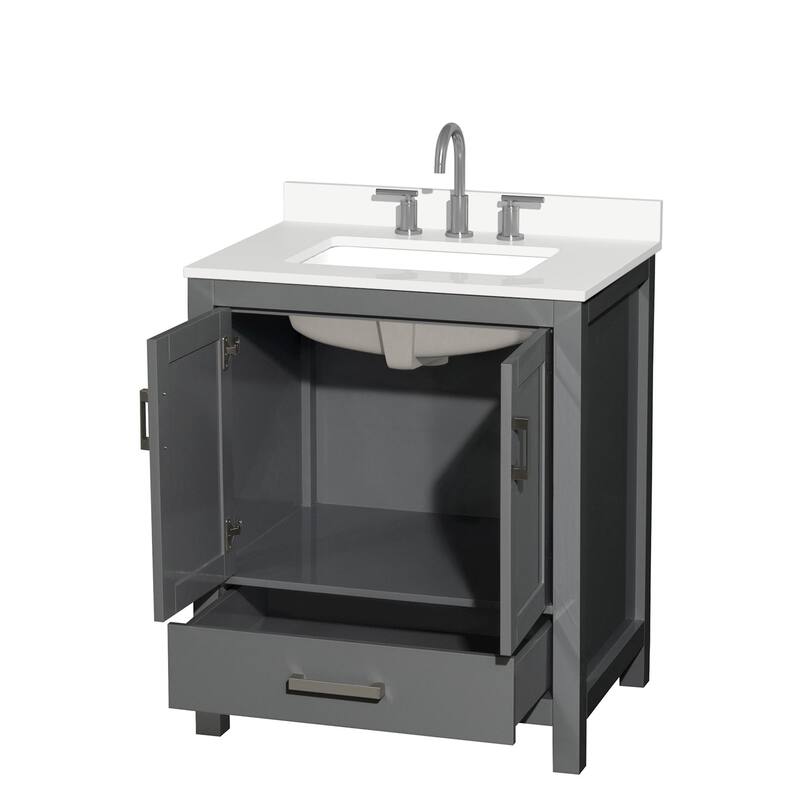 Sheffield 30-inch Single Vanity, 3 Hole Quartz Top