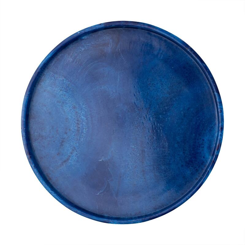 Lg Blue Resin Round Tray