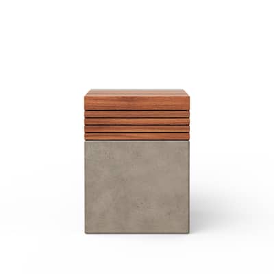 Urbia Stecca Cascata Concrete & Teak Stool