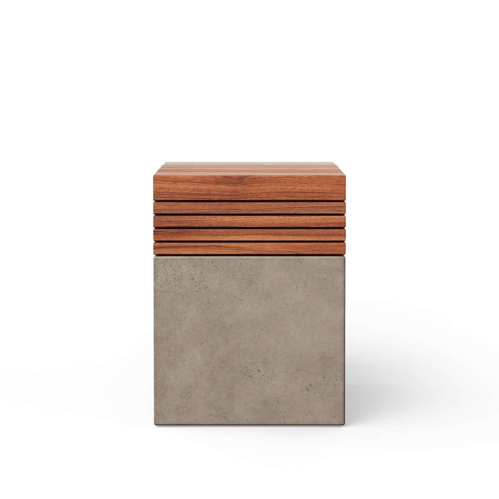 Urbia Stecca Cascata Concrete & Teak Stool