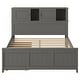 preview thumbnail 7 of 22, Full Platform Bed with 2-Drawers, Storage Headboard and Sliding Door, Grey