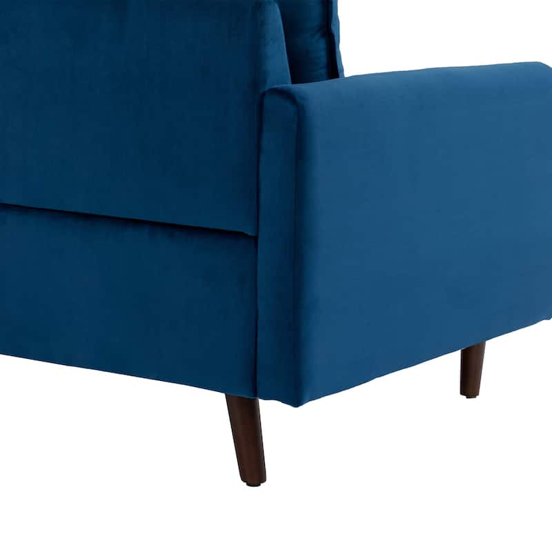 2 Pices Velvet Loveseat Wood Legs Sofa