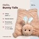 preview thumbnail 2 of 4, Bearington Baby Bunny Tail Belly Blanket, Plush Stuffed Animal Tummy Time Play Mat