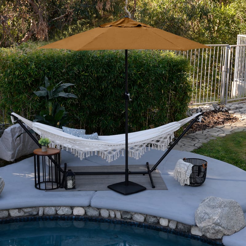 Astella 9' Crank Open Push Button Tilt Outdoor Patio Umbrella