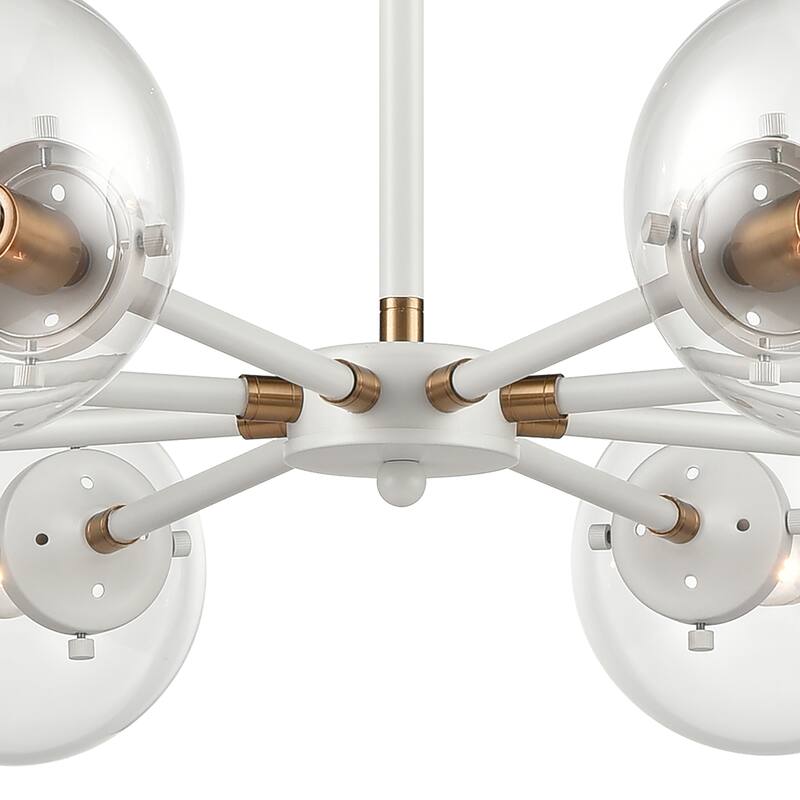 Boureaux Metal and Glass Orb Chandelier