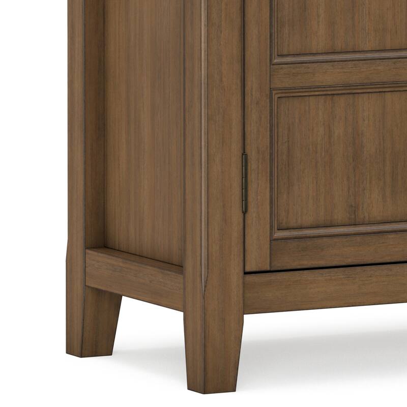 WYNDENHALL Portland SOLID WOOD 30 inch Wide Transitional Low Storage Cabinet - 30"w x 14"d x 31"h