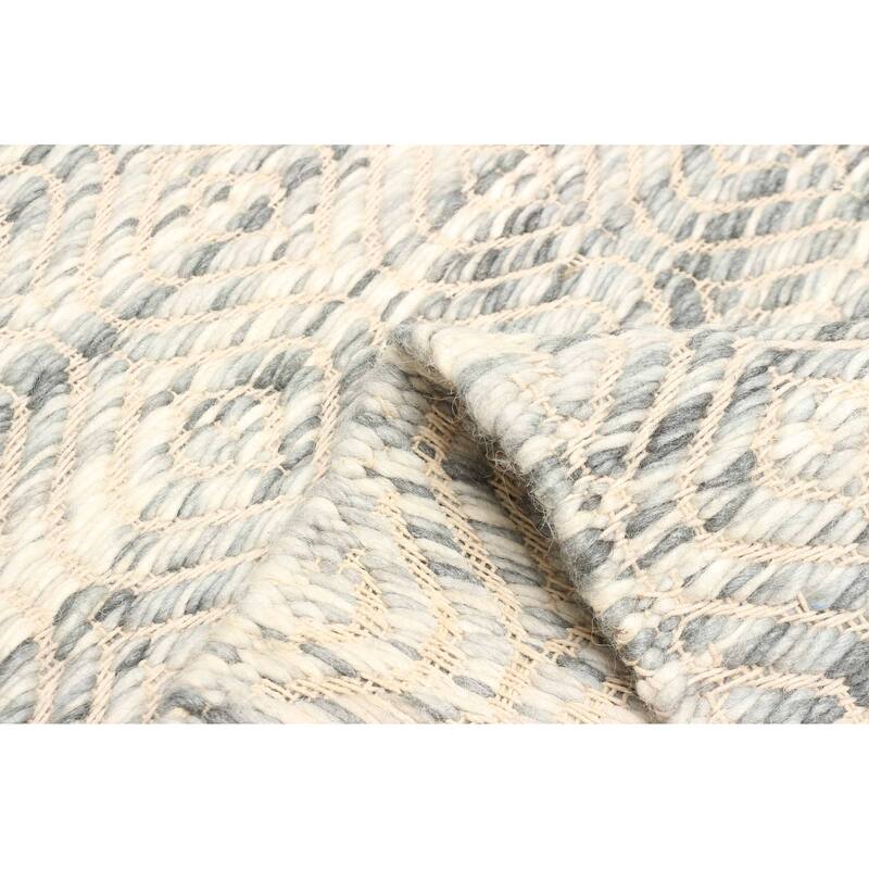 ECARPETGALLERY Braid weave Sienna Grey Wool Rug - 5'1 x 7'6