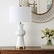 preview thumbnail 7 of 14, SAFAVIEH Lighting 30 inch Navy Lola Column Lamp (Set of 2)