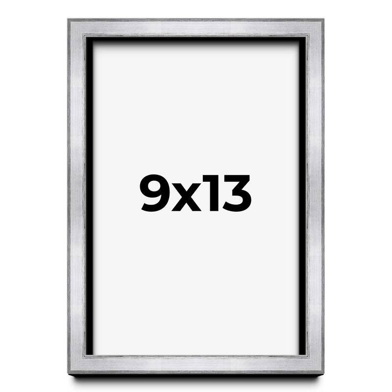 9x13 Shadow Box Frame Silver | 1.375 Inches Deep Real Wood