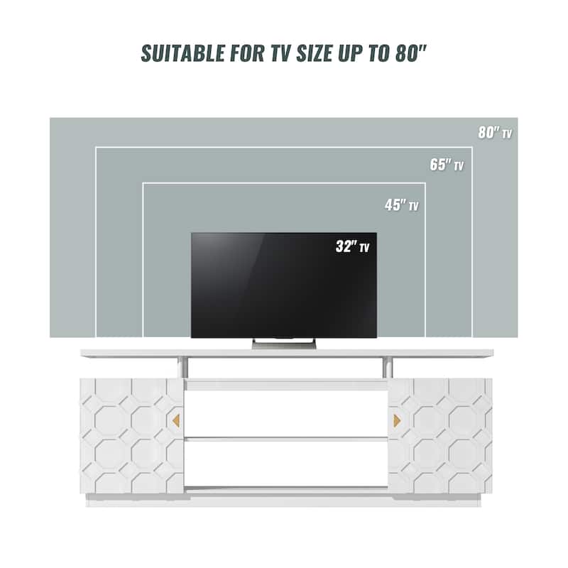 Clihome High Gloss 70'' Storage TV Stand
